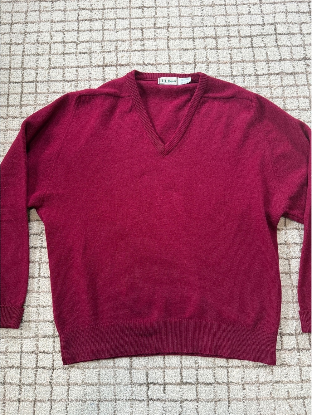 Womens L.L. Bean Wool cozy cabin core granola girl timeless outdoors Sweater red